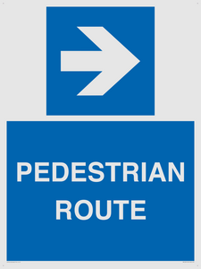 PEDESTRIAN ROUTE - right arrow